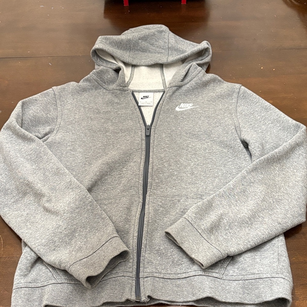 Nike Kids Heather Gray Zip-Up Hoodie